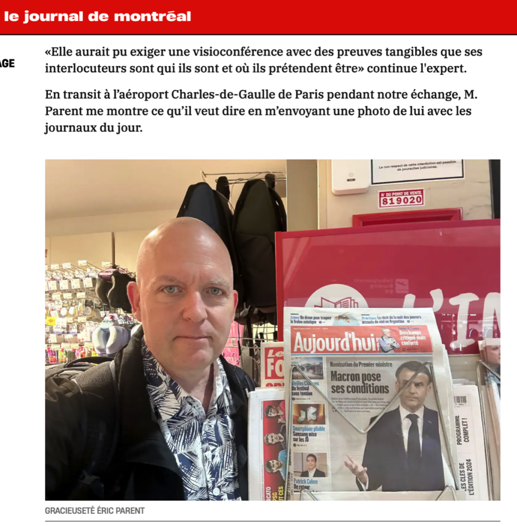 Mise en garde contre l'escroquerie aux appartements en ligne, Journal de Montréal.